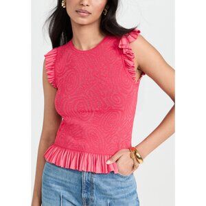Ulla Johnson 'Emmeline' Pink Viscose Top Size XL
